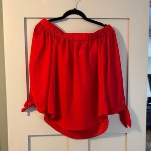 Japna Red Off-Shoulder Top